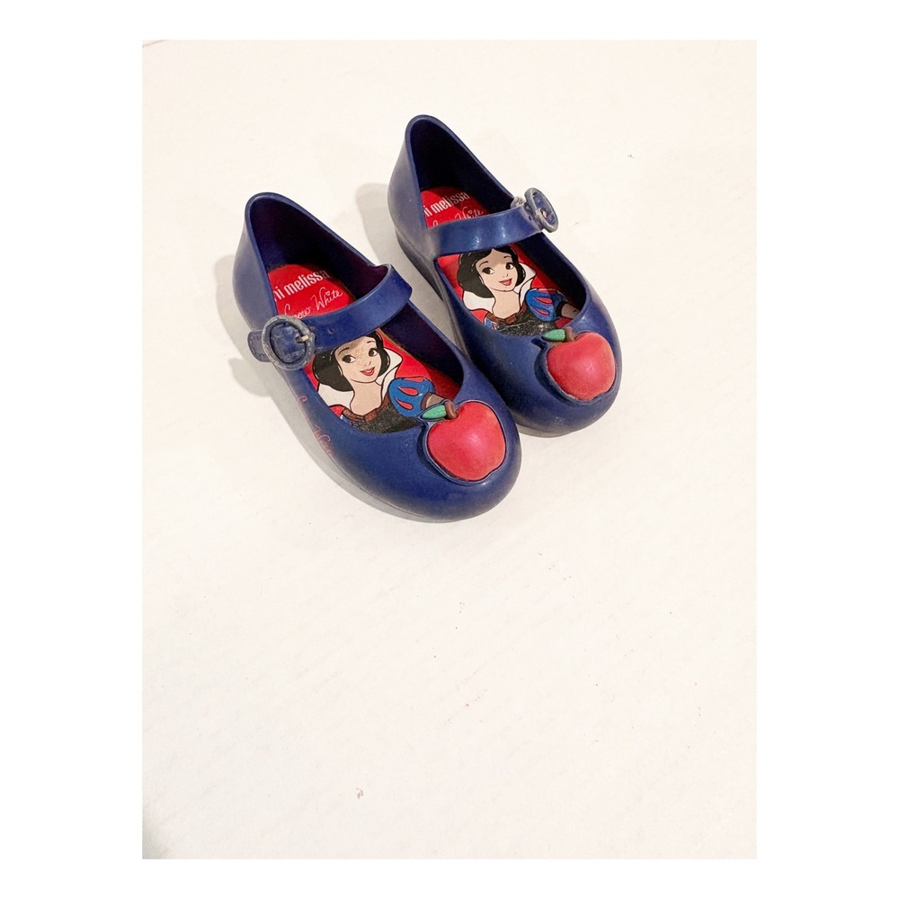 Mini Melissa Disney Snow White Apple Jelly Mary Jane Shoes Navy Blue Girls 7